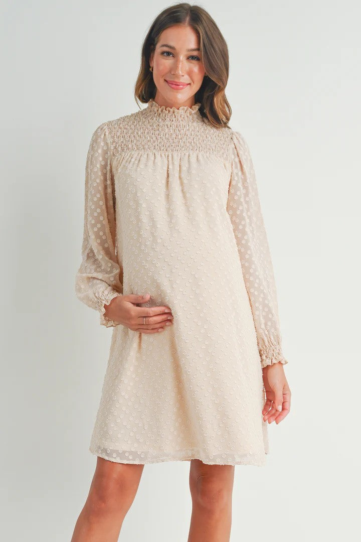 Smocked Long Sleeve Dress