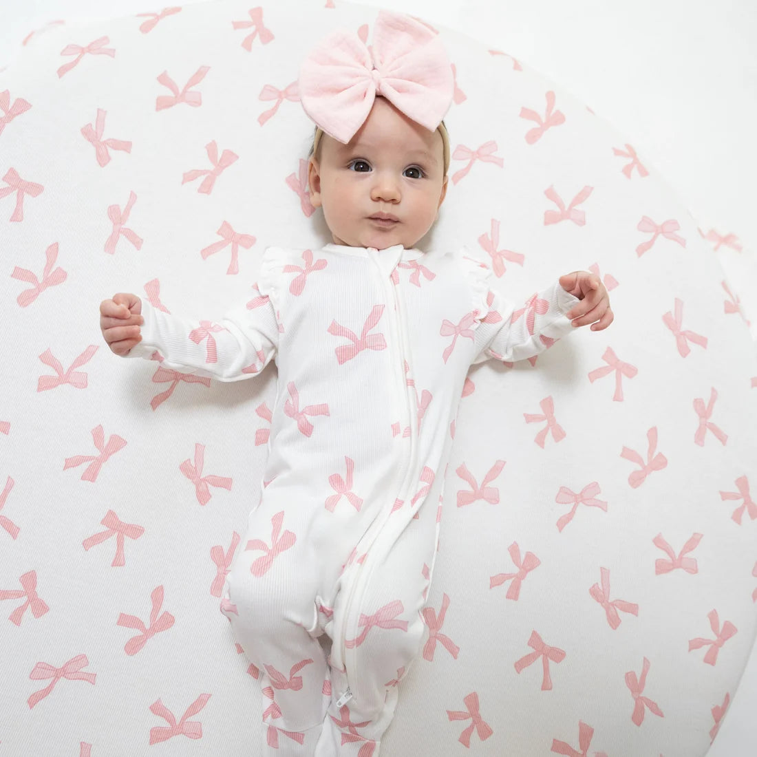 Ruffle Sleeve Zipper Footie