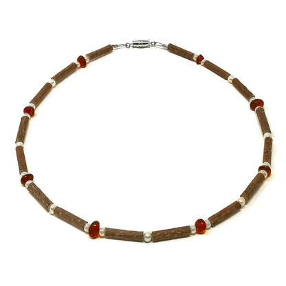 Hazel Wood & Baltic Amber Necklace
