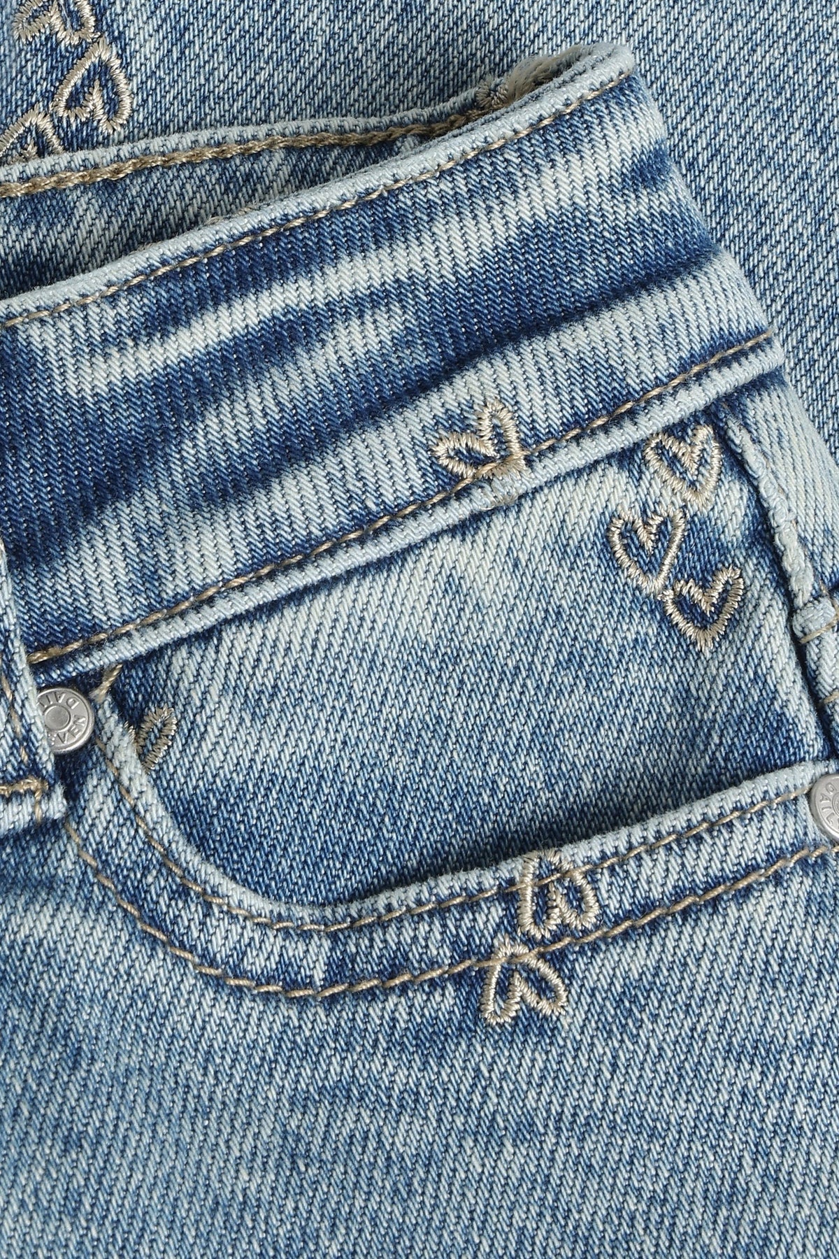 Mom Fit Embroidery Denim