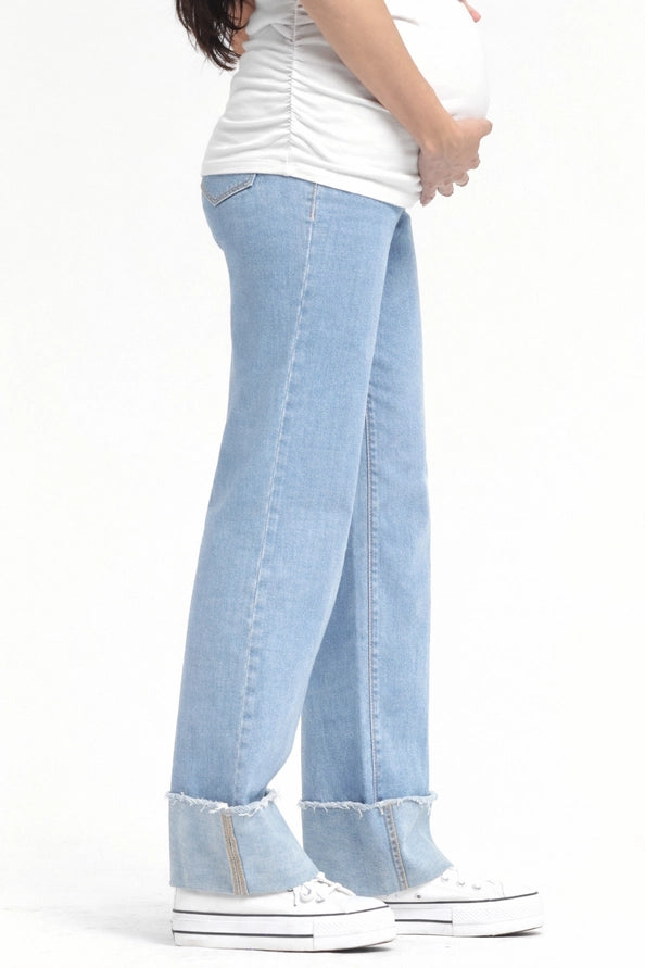 Roll Cuff Straight Leg Jean