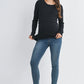 Ribbed Knit Sleeve Nursing Top