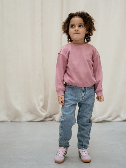 Mom Fit Embroidery Denim