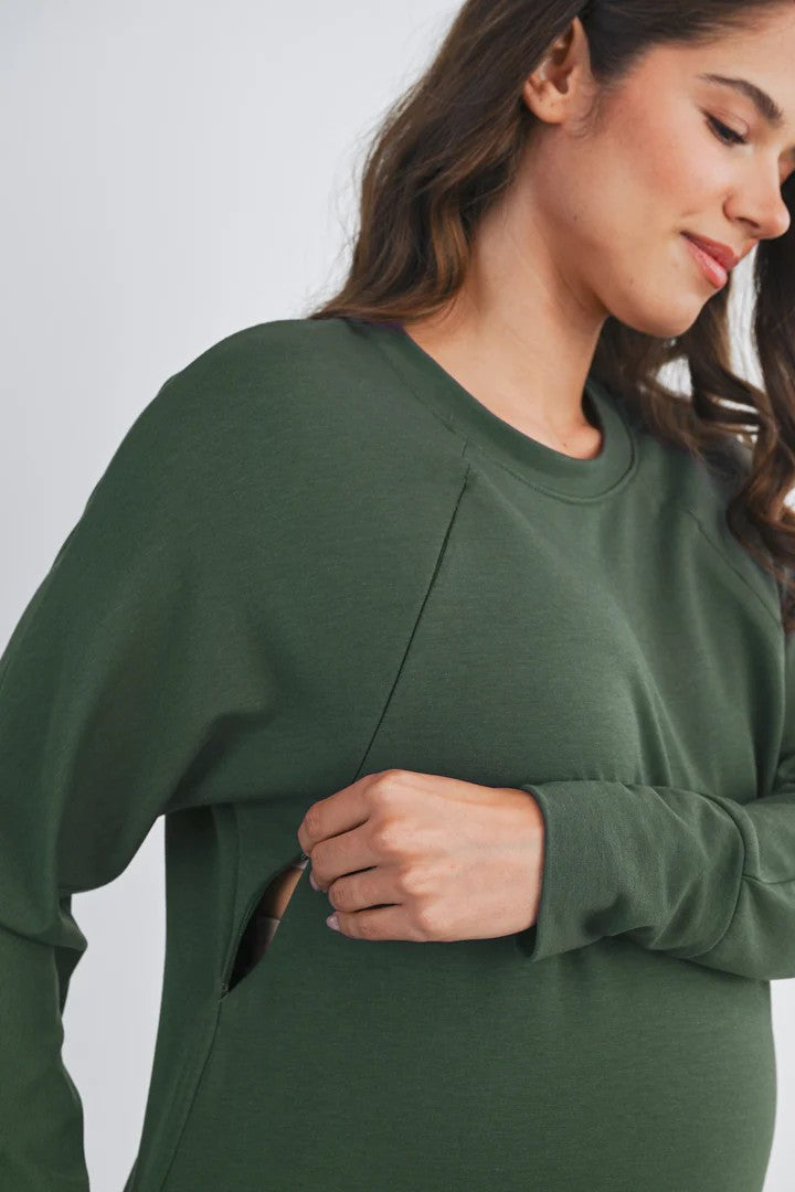 Side Zip Nursing Pullover