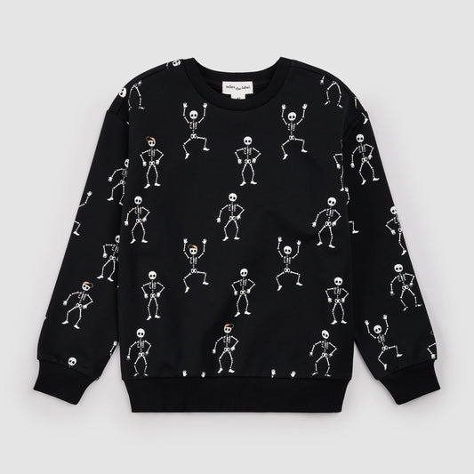 Glow-in-the-Dark Skeleton Print Sweatshirt