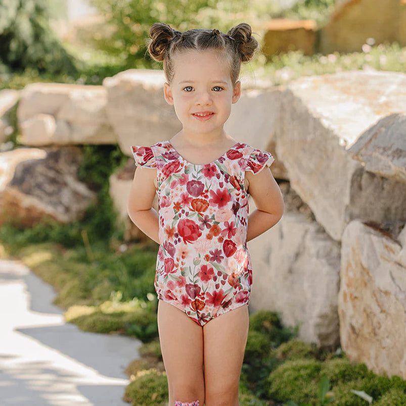 Ruffle Shoulder One Piece
