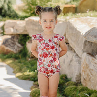 Ruffle Shoulder One Piece