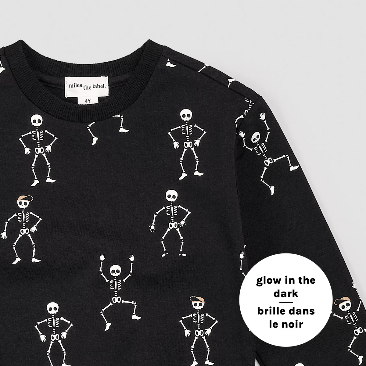 Glow-in-the-Dark Skeleton Print Sweatshirt