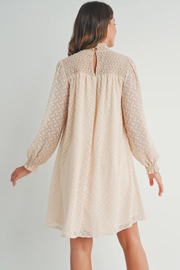 Smocked Long Sleeve Dress