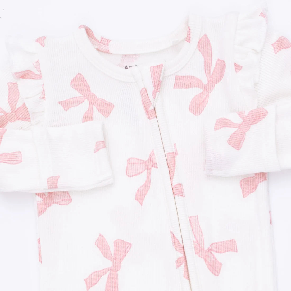 Ruffle Sleeve Zipper Footie