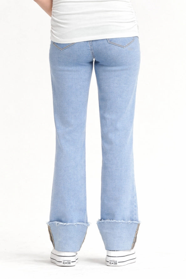 Roll Cuff Straight Leg Jean