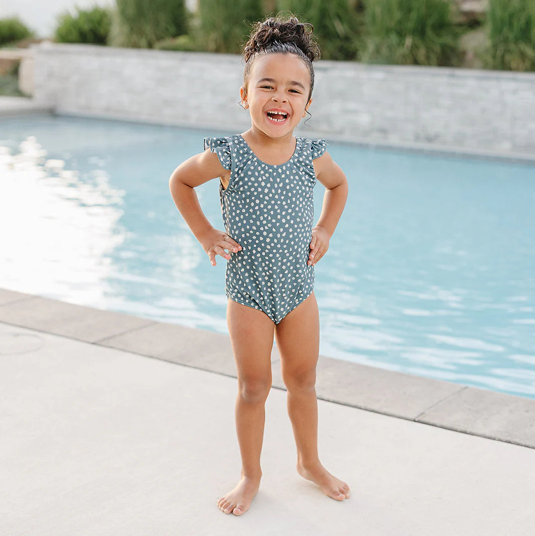 Ruffle Shoulder One Piece