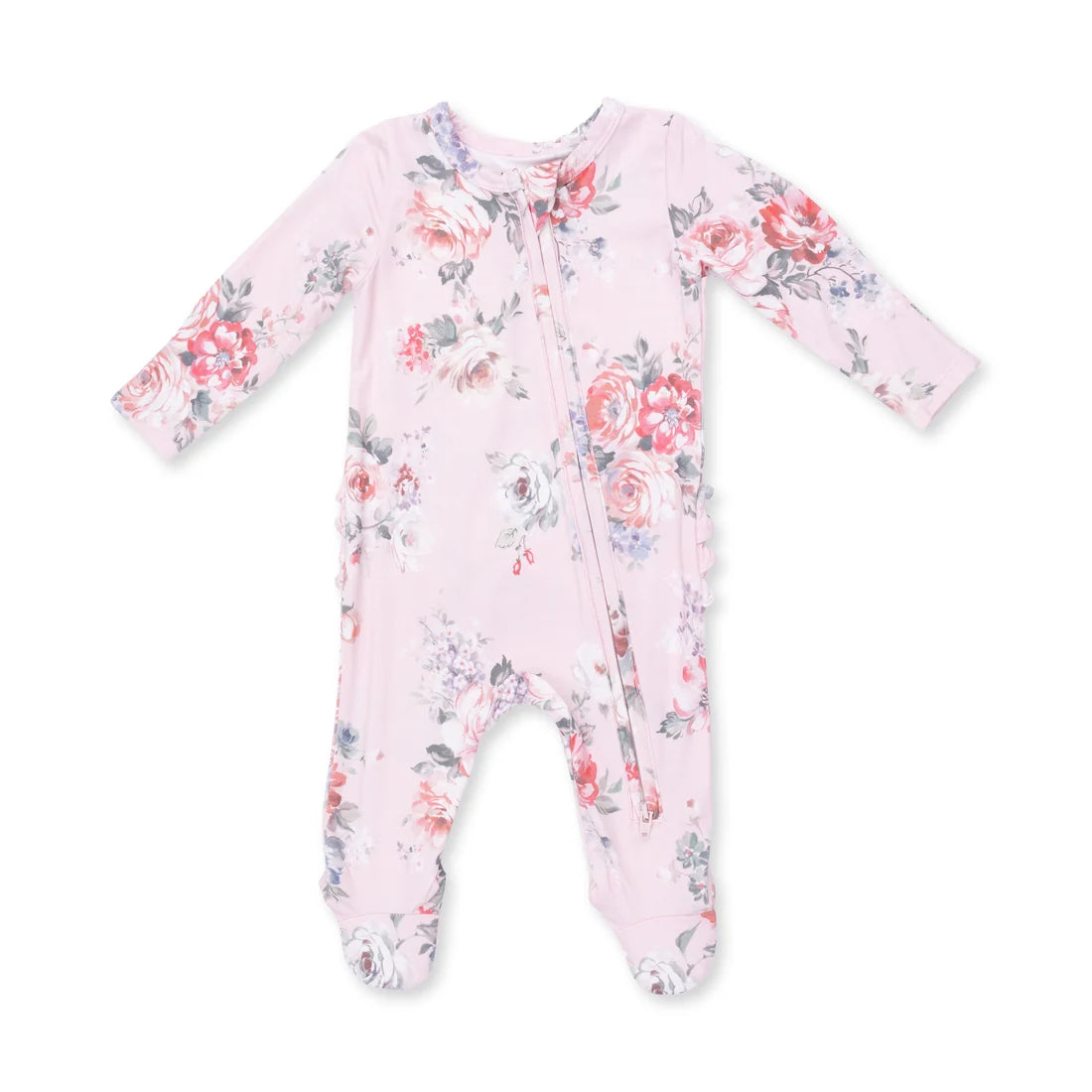 Ruffle Back Zipper Footie