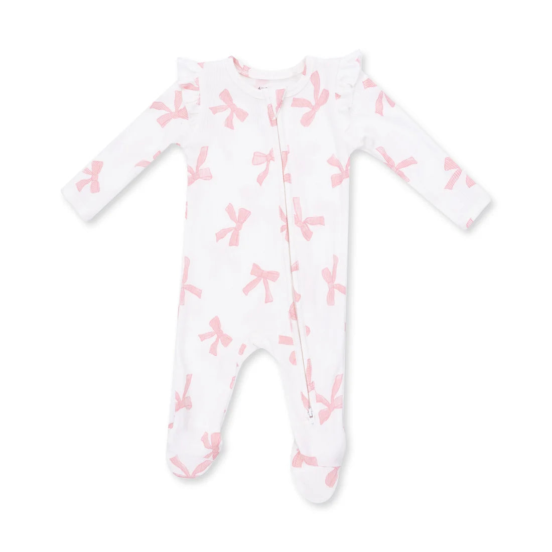 Ruffle Sleeve Zipper Footie