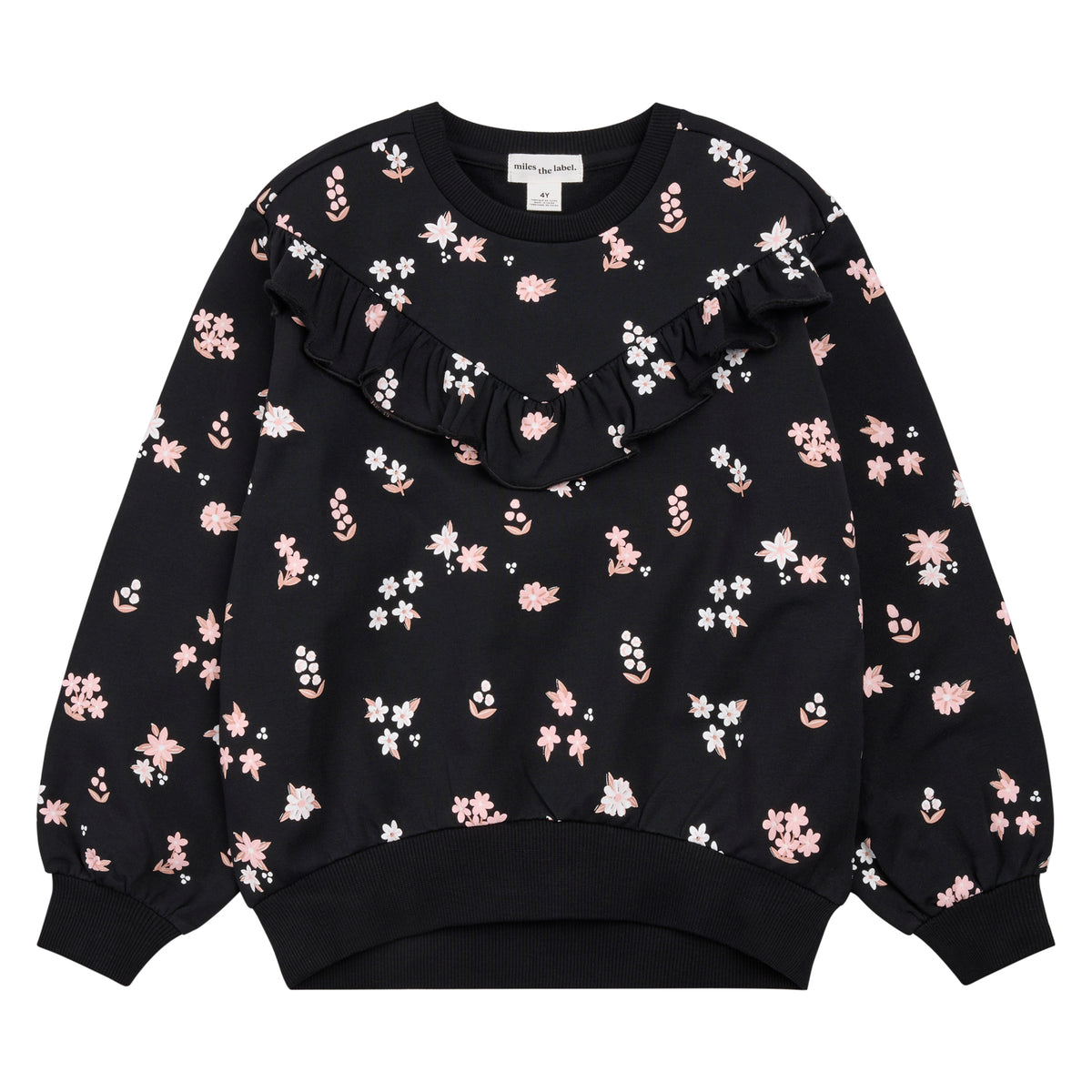 Floral Print Long Sleeve Crew Neck