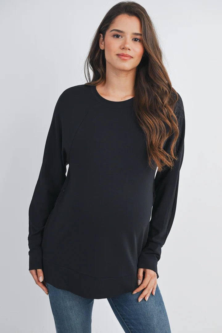 Side Zip Nursing Pullover